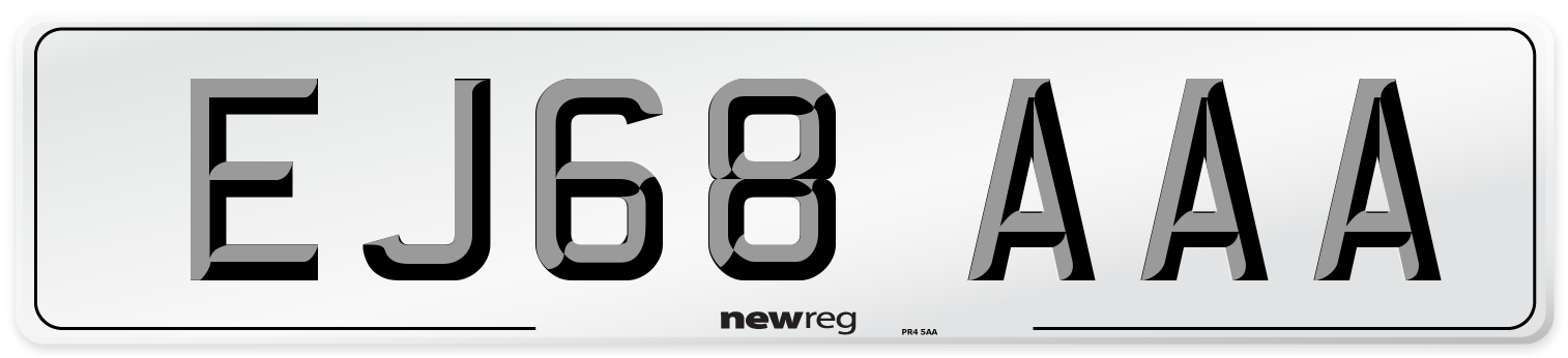 EJ68 AAA Number Plate from New Reg